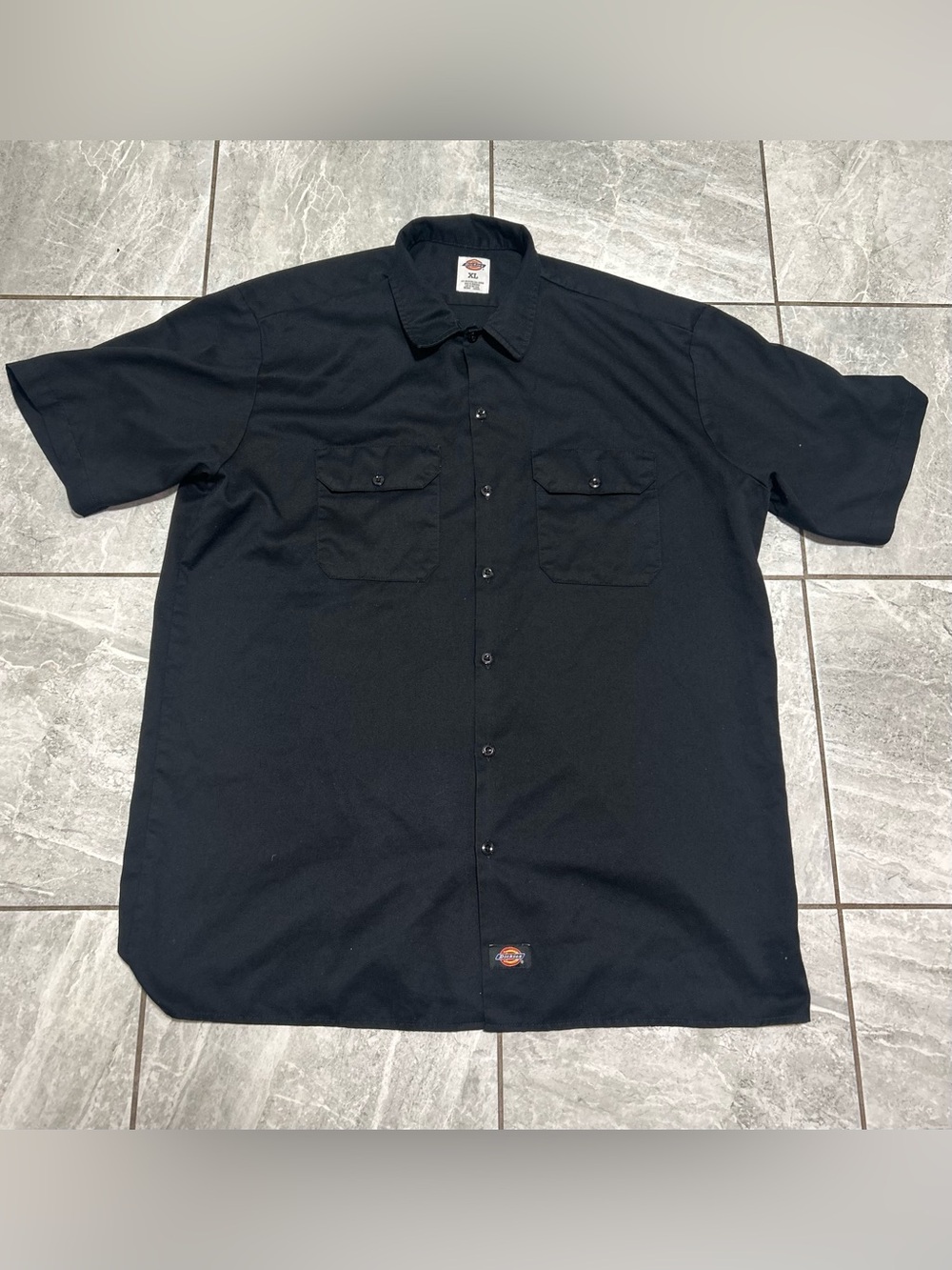 Y2K Dickies Black Short Sleeve Work Shirt Men’s XL Workwear